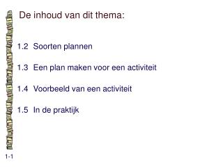 De inhoud van dit thema: