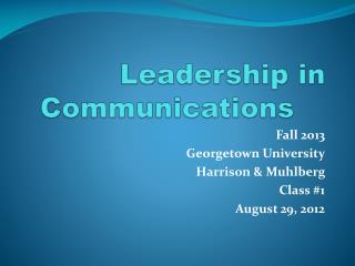 Leadership in Communications