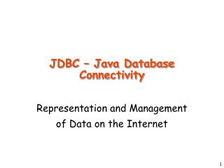 JDBC – Java Database Connectivity