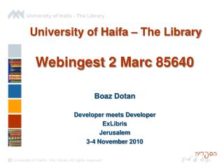 University of Haifa – The Library