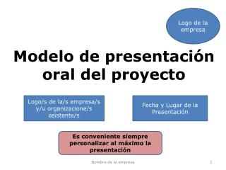 Modelo de presentación oral del proyecto