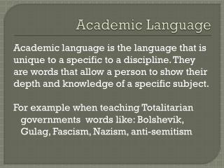 Academic Language