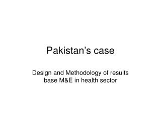 Pakistan’s case