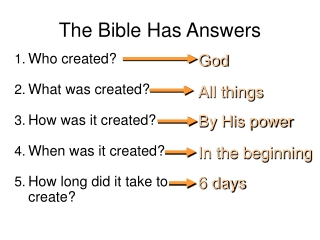 The Bible Has Answers