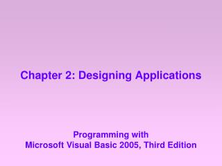 Chapter 2: Designing Applications