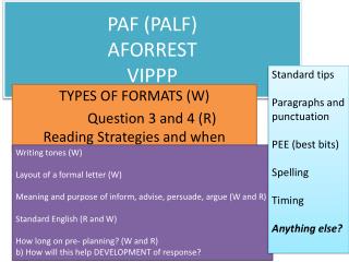 PAF (PALF) AFORREST VIPPP