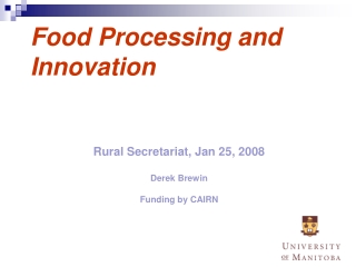 Food Processing and Innovation