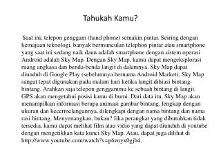 Tahukah Kamu?