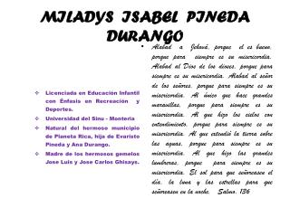 MILADYS ISABEL PINEDA DURANGO