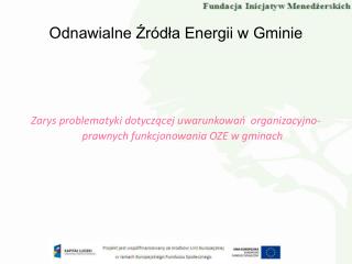 Odnawialne Źródła Energii w Gminie