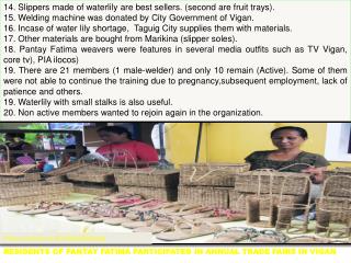 Residents of Pantay FaTima participated in annual trade fairs in Vigan