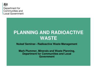 PLANNING AND RADIOACTIVE WASTE