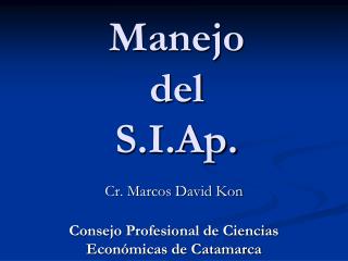 Manejo del S.I.Ap.