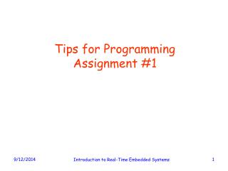 Tips for Programming Assignment #1