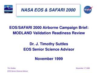 NASA EOS &amp; SAFARI 2000