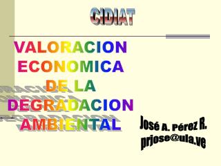 VALORACION ECONOMICA DE LA DEGRADACION AMBIENTAL