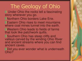 The Geology of Ohio