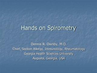 Hands on Spirometry
