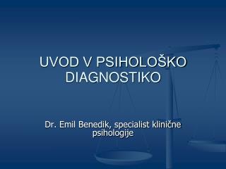 UVOD V PSIHOLOŠKO DIAGNOSTIKO