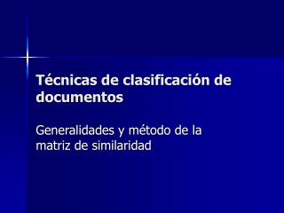 Técnicas de clasificación de documentos