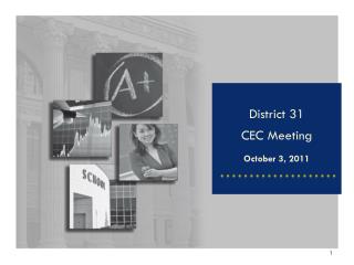 District 31 CEC Meeting October 3, 2011