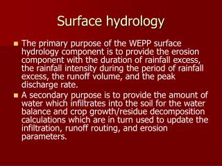 Surface hydrology