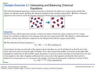 Sample Exercise 3.1 Interpreting and Balancing Chemical Equations