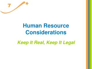 Human Resource Considerations