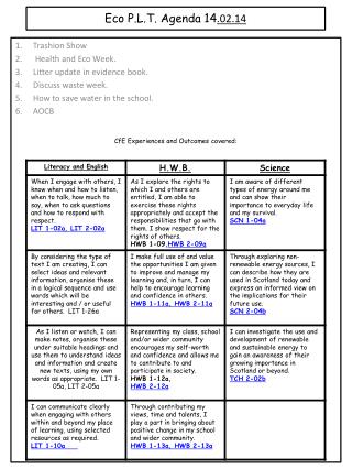 Eco P.L.T. Agenda 14 .02.14