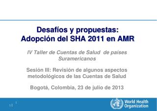 Desafíos y propuestas: Adopción del SHA 2011 en AMR