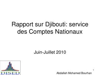 Rapport sur Djibouti: service des Comptes Nationaux