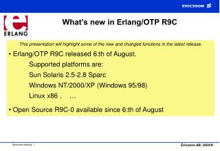 What’s new in Erlang/OTP R9C
