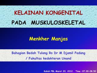 KELAINAN KONGENITAL PADA MUSKULOSKELETAL