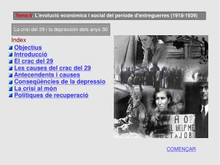 Tema 8 . L'evolució econòmica i social del període d'entreguerres (1918-1939)