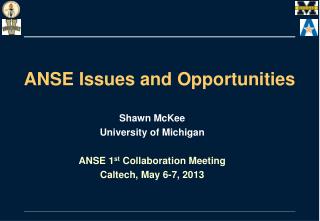 ANSE Issues and Opportunities