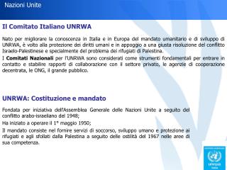 Il Comitato Italiano UNRWA