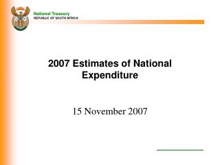 2007 Estimates of National Expenditure