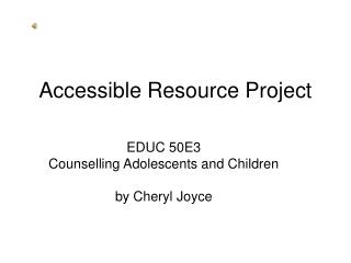 Accessible Resource Project