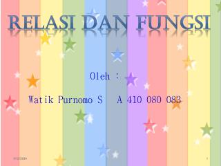 Oleh : Watik Purnomo S A 410 080 083