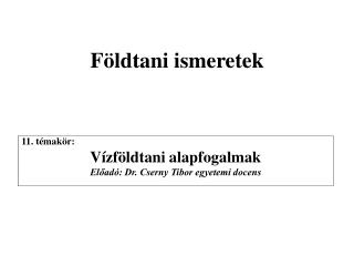 Földtani ismeretek