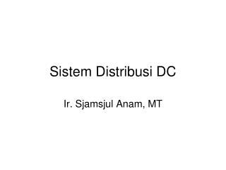 Sistem Distribusi DC