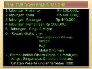 Plan Tabungan Komunitas GHS