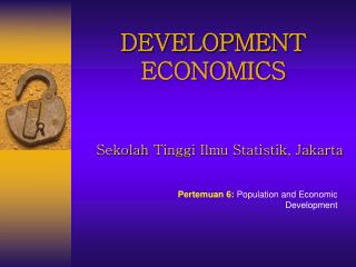 Population Growth and Economic Development