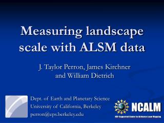 Measuring landscape scale with ALSM data