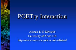 POETry Interaction