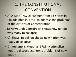 1. THE CONSTITUTIONAL CONVENTION