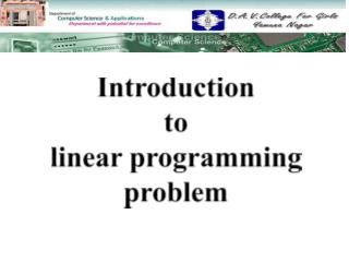 Introduction to linear programming problem