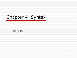 Chapter 4 Syntax