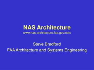 NAS Architecture nas-architecture.faa/cats