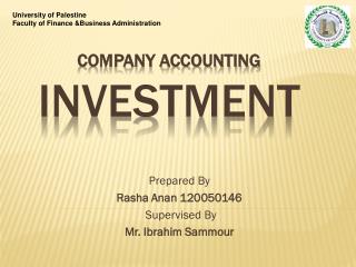 Company Accounting Investment